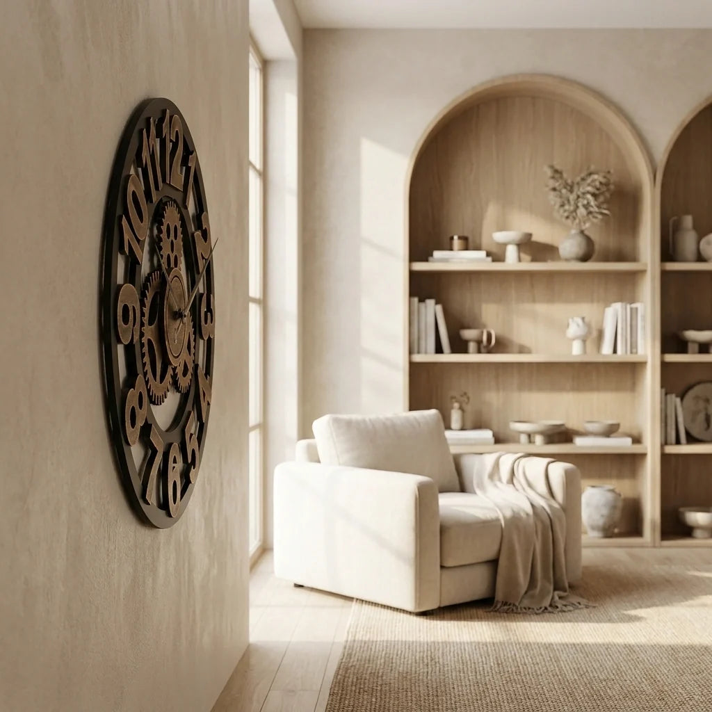 Horloge Engrenage Murale Style Industriel