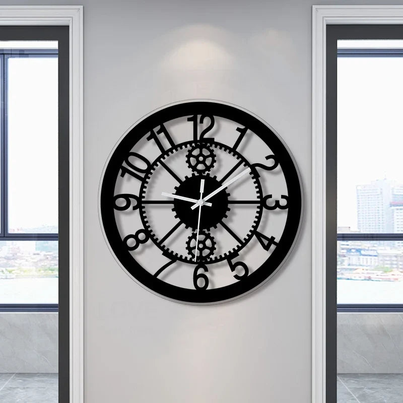 Horloge Murale Ronde Design Engrenages