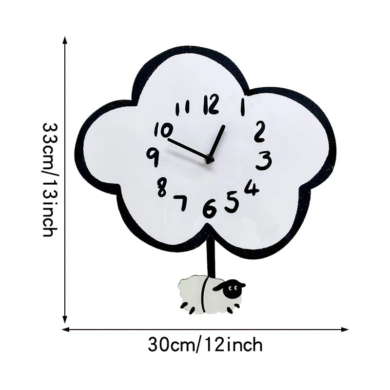 Horloge Murale Silencieuse Chat Balancier Design Original