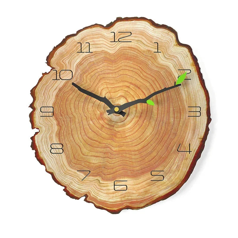Horloge Murale Scandinave Bûche de Bois