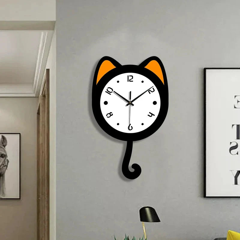 Horloge Chat Oreille Orange