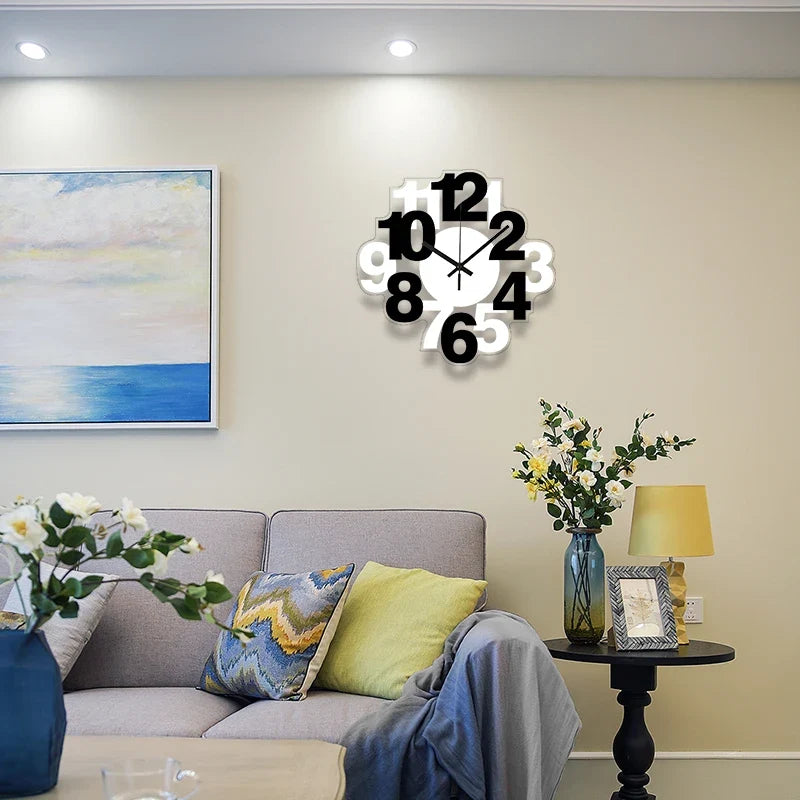Horloge Murale Silencieuse Noire et Blanche