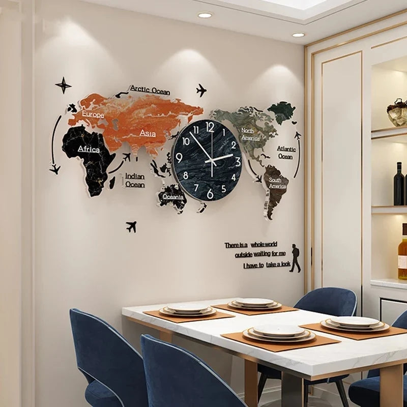 Horloge Décorative Monde Stickers