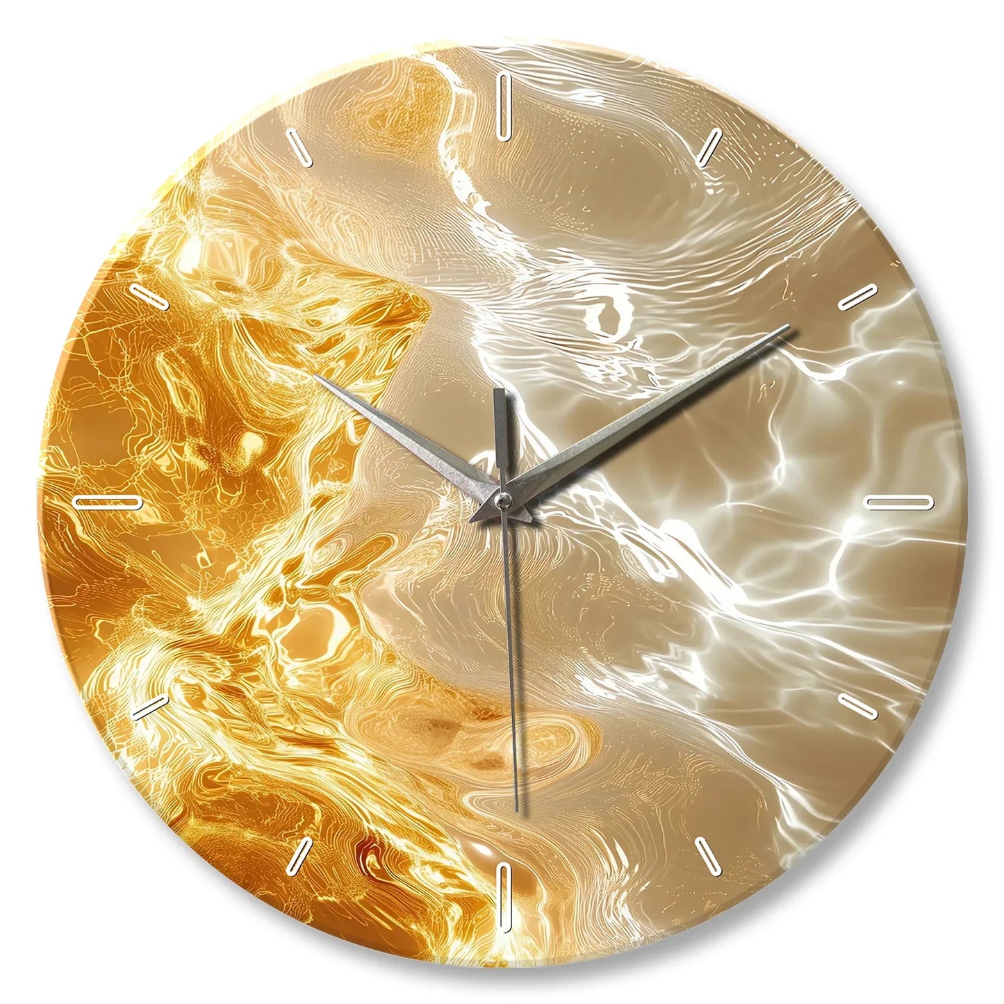 Horloge Murale Design Art Abstrait Verre Trempé