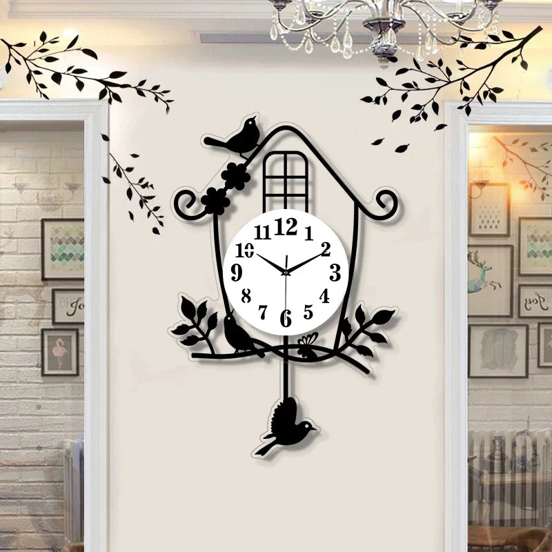 Horloge Oiseaux Pendulaire Silencieuse