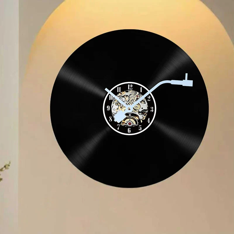 Horloge Murale Originale Disque Vinyle Thème Musique Rétro