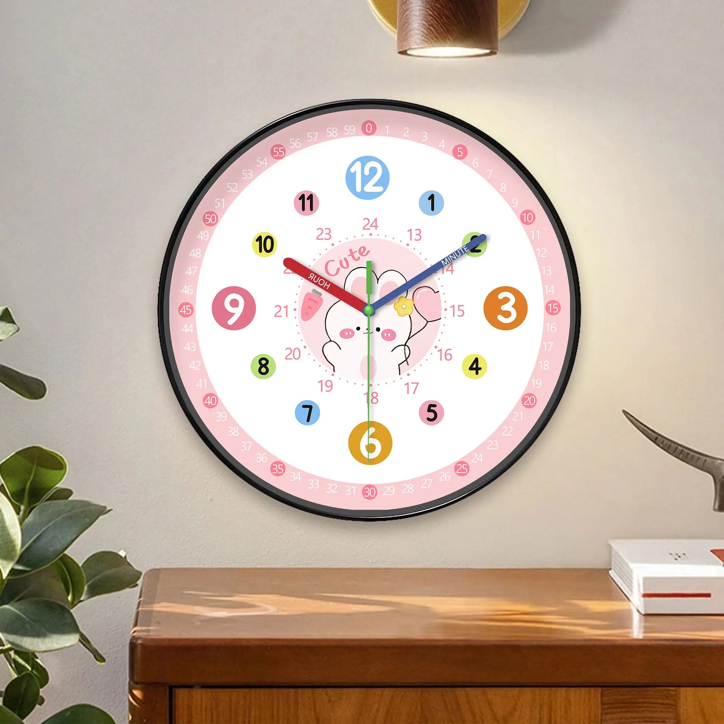 Horloge Enfant Lapin Rose