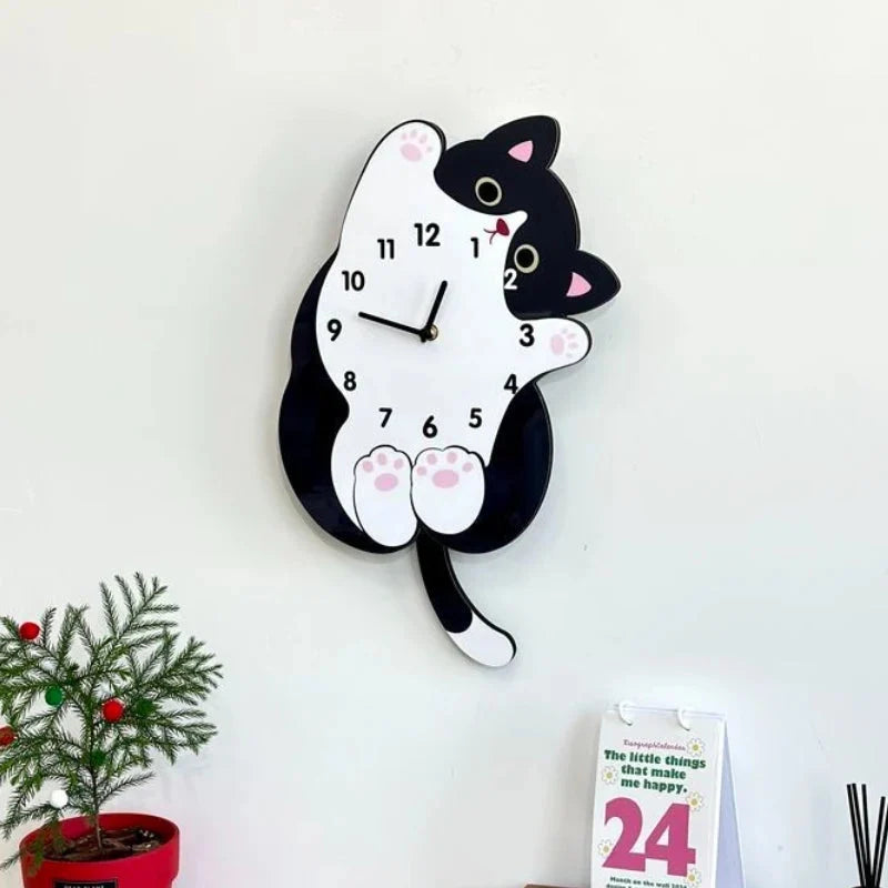 Horloge Chat Concept Cartoon