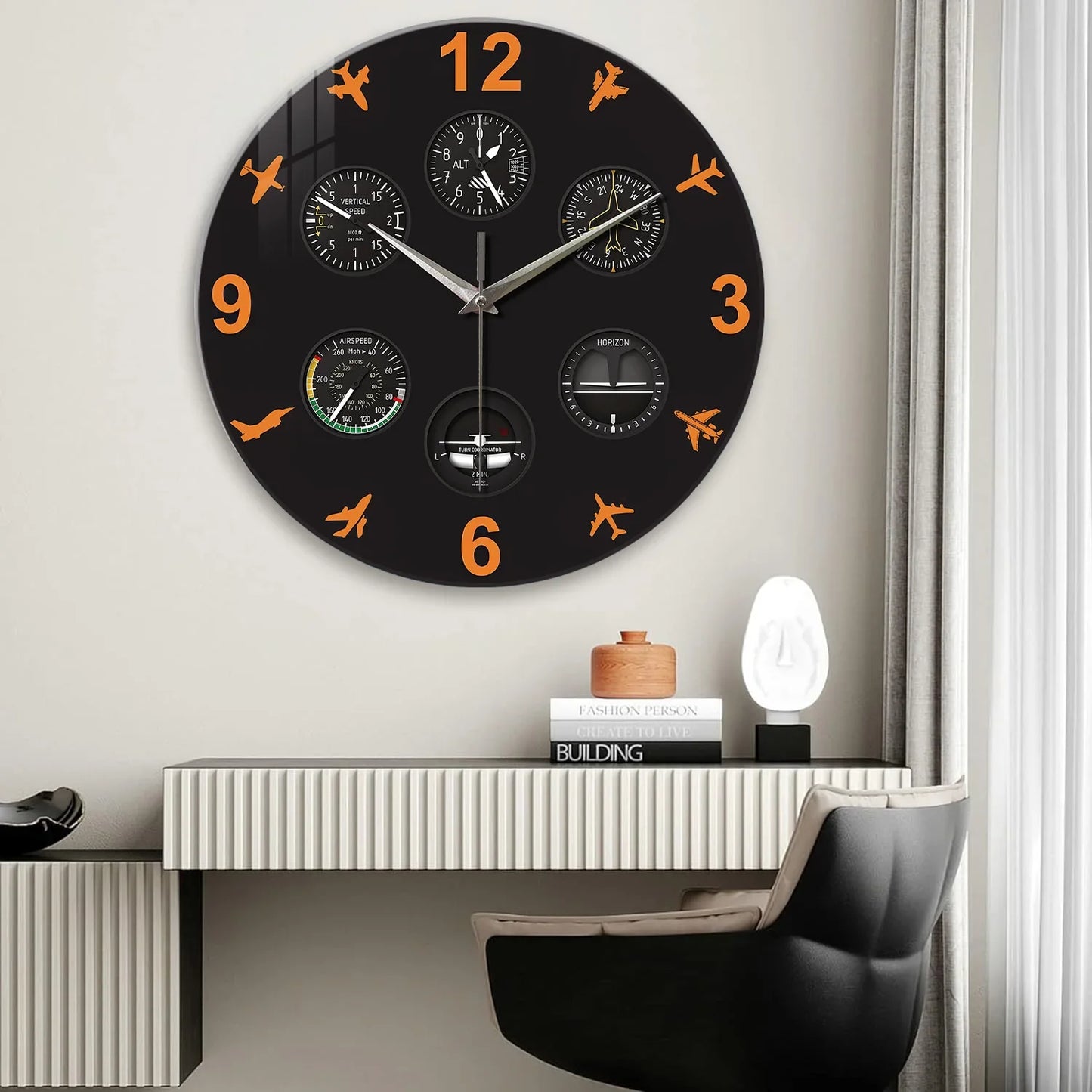 Horloge Murale Originale Tableau de Bord Avion