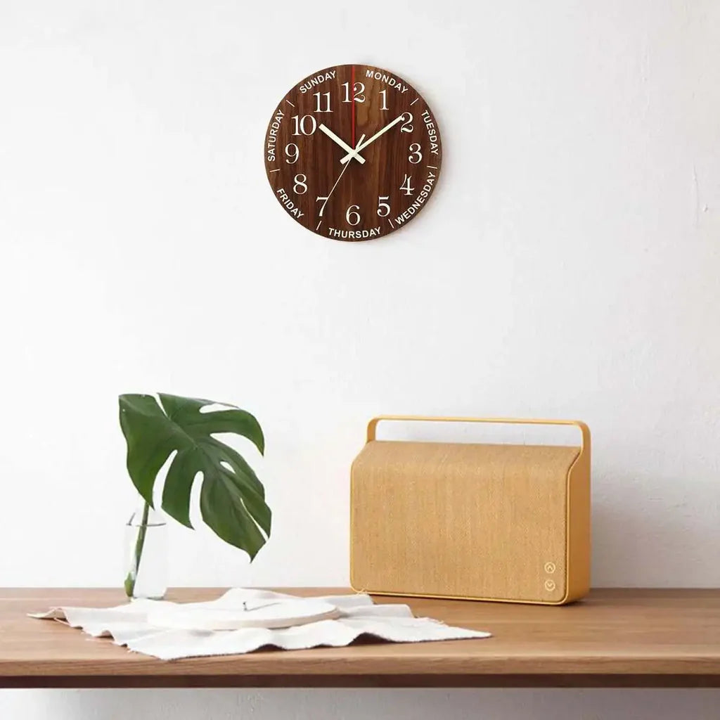 Horloge Sans Tic Tac Lumineuse Bois Style Nordique