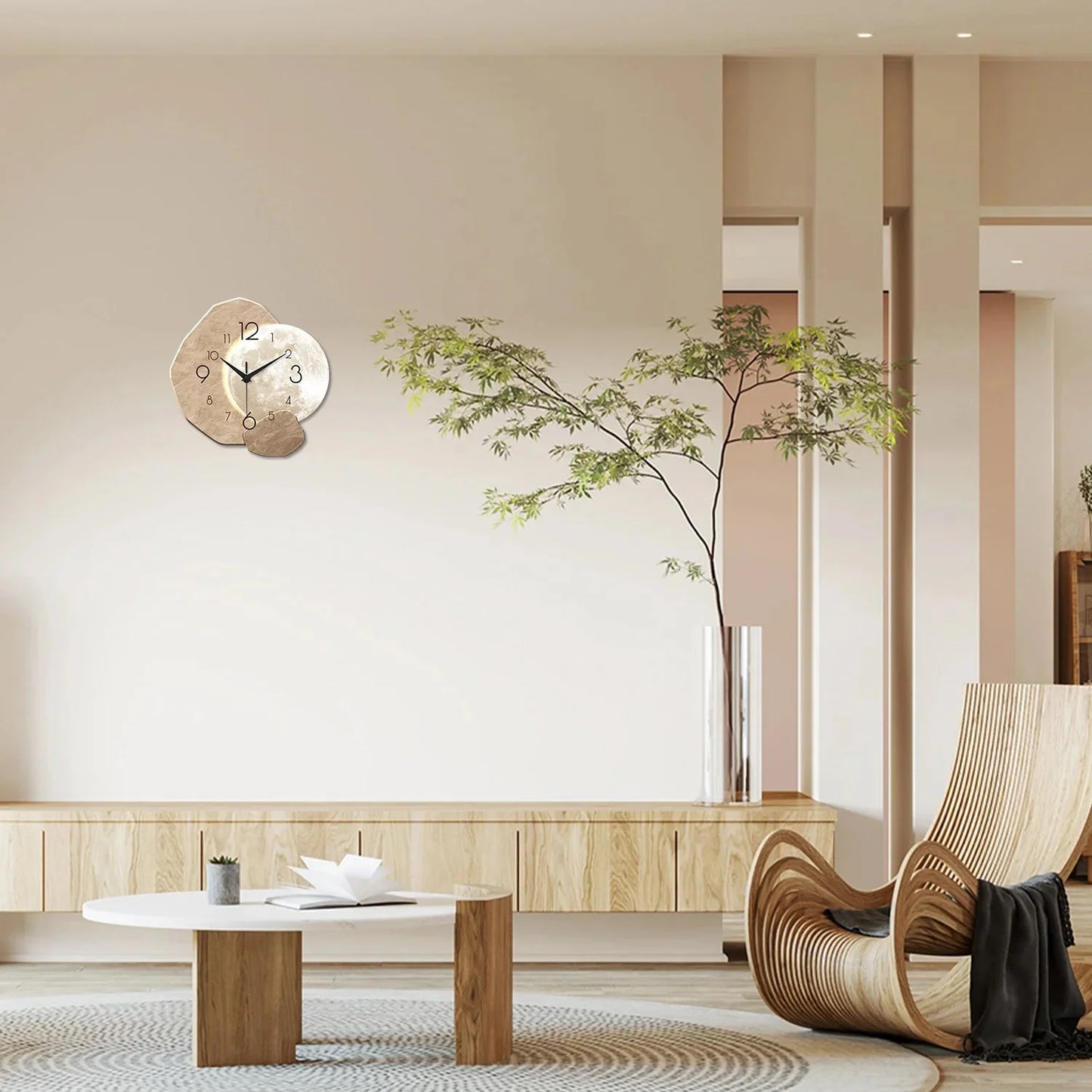 Horloge Murale Chambre Design Lune Moderne