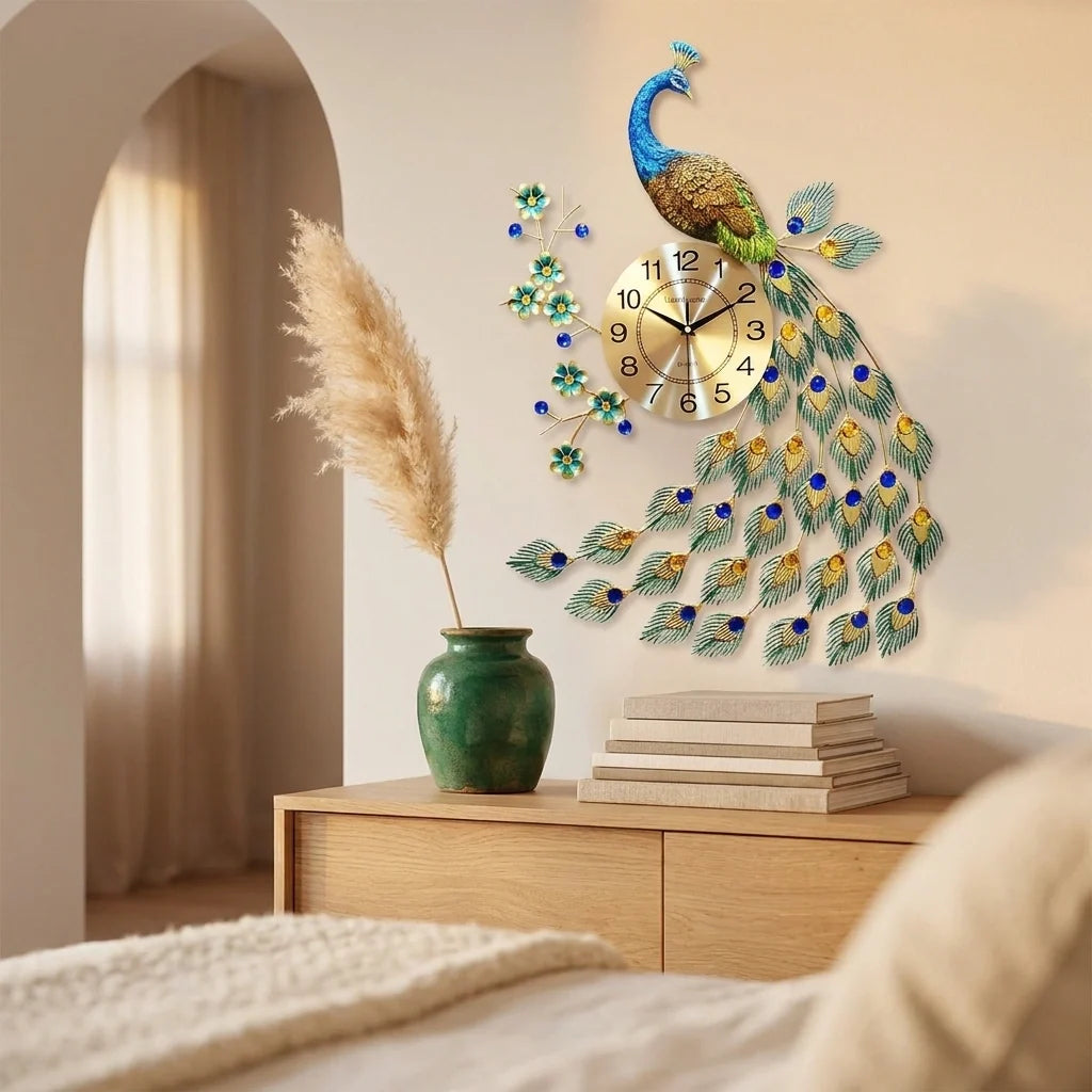 Grande Horloge Murale Paon