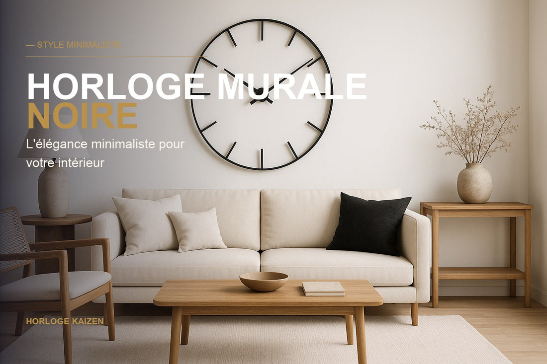 HORLOGE MURALE NOIRE — Horloge Kaizen