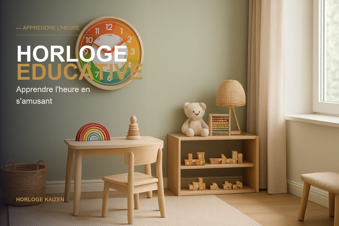 Horloge murale enfant éducative : apprendre l'heure en s'amusant