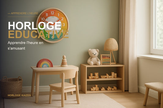 Horloge murale enfant éducative : apprendre l'heure en s'amusant