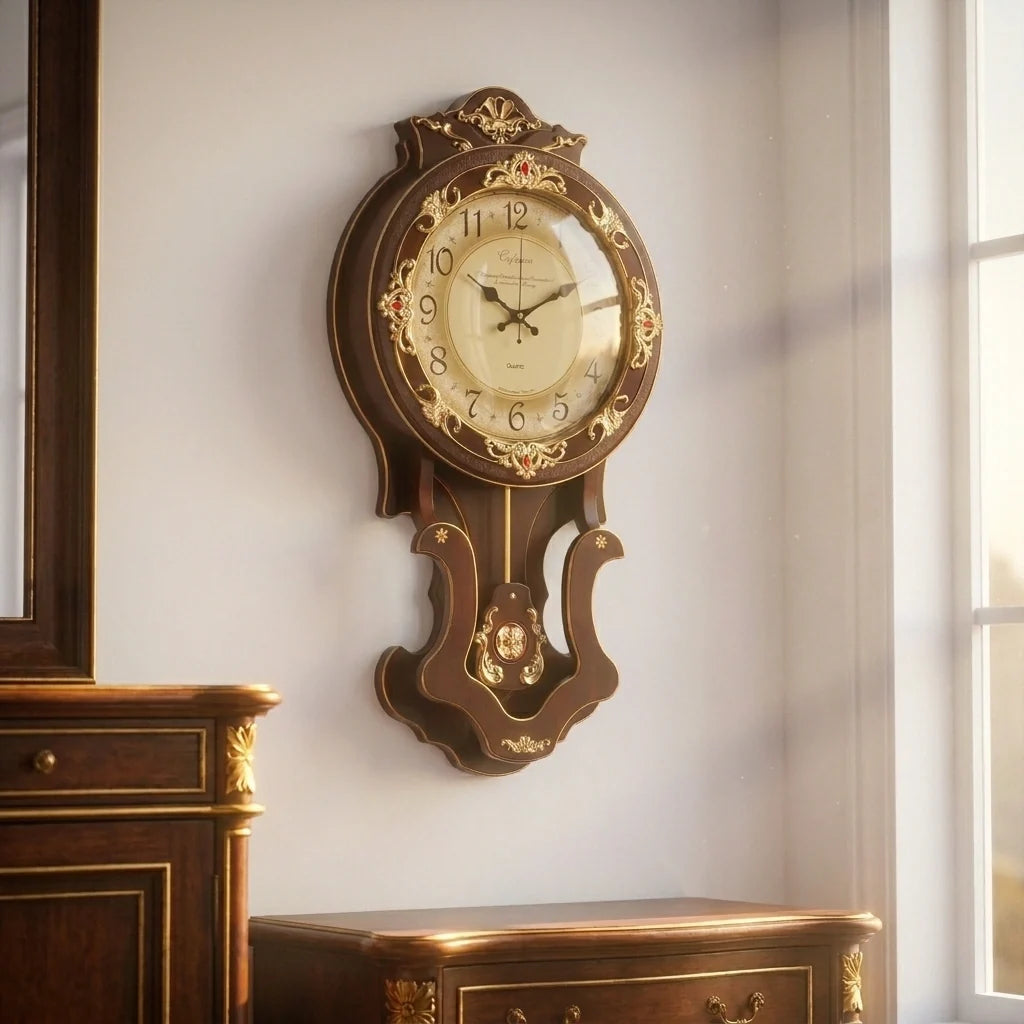 Horloge Pendule Bois Antique