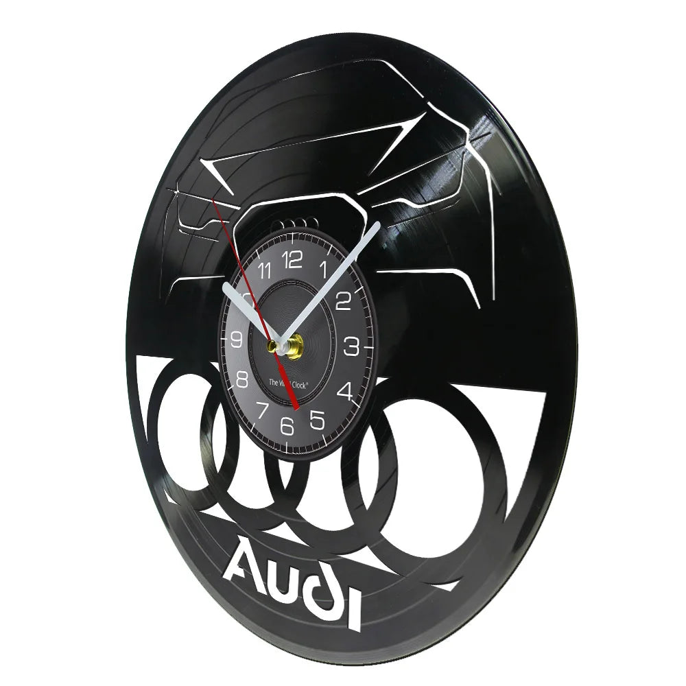 Horloge Murale Vintage Disque Vinyle AUDI