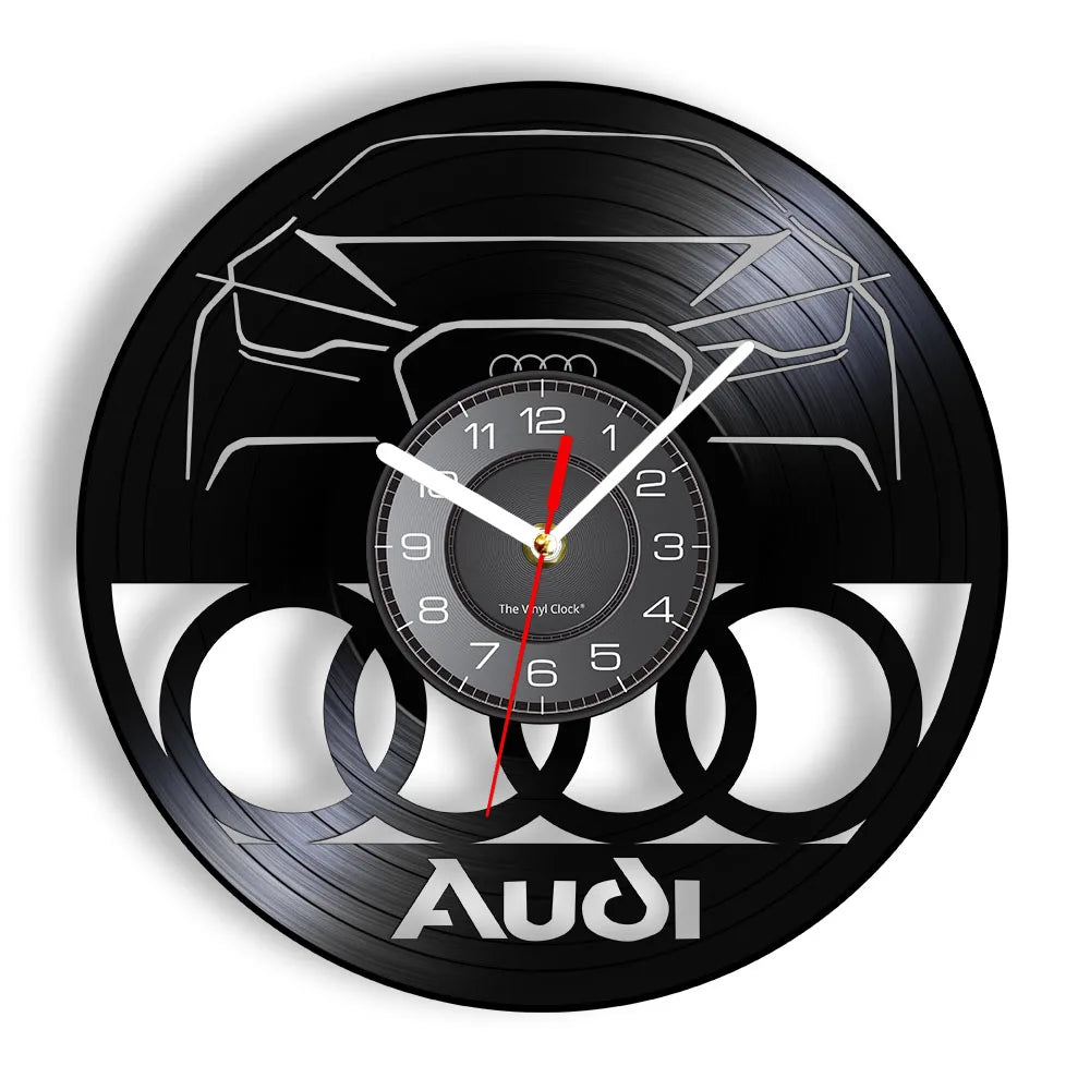 Horloge Murale Vintage Disque Vinyle AUDI