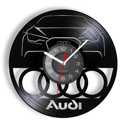 Horloge Murale Vintage Disque Vinyle AUDI