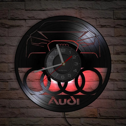 Horloge Murale Vintage Disque Vinyle AUDI