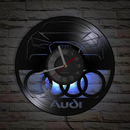 Horloge Murale Vintage Disque Vinyle AUDI