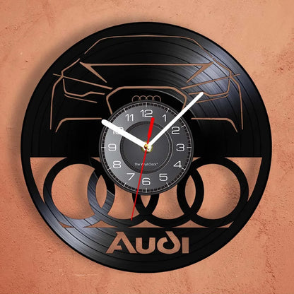 Horloge Murale Vintage Disque Vinyle AUDI