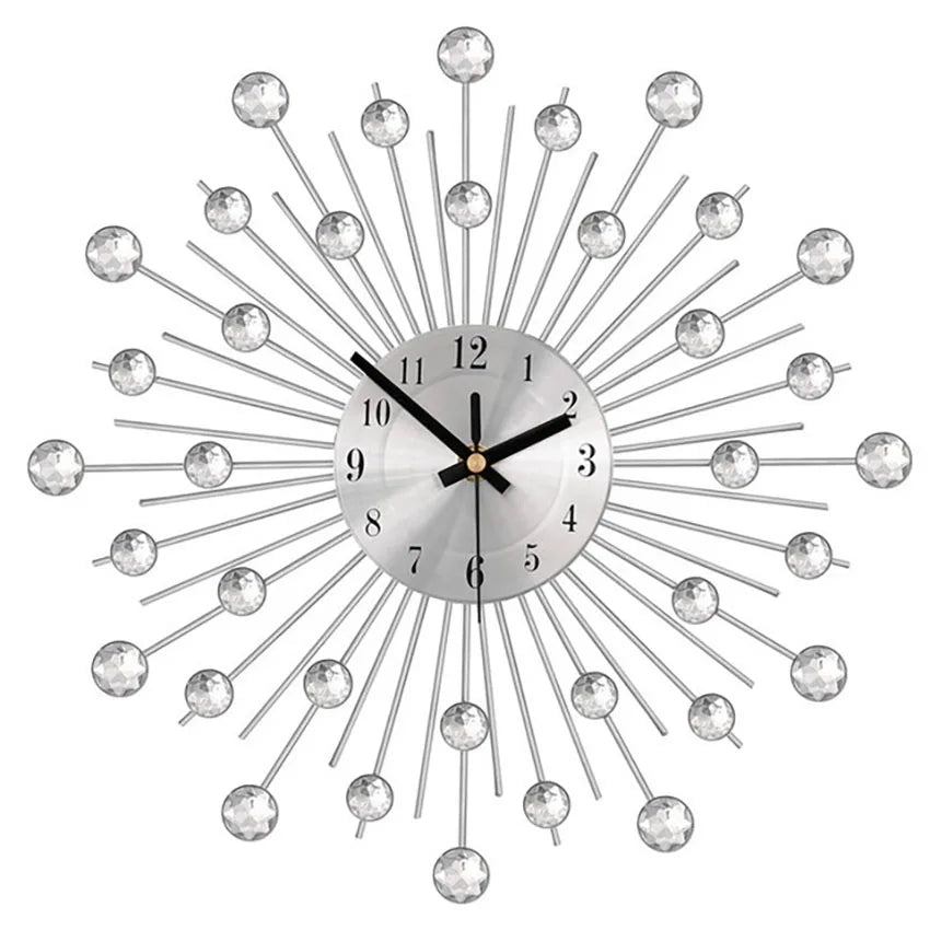 Horloge Murale Métal Brossé avec diamants