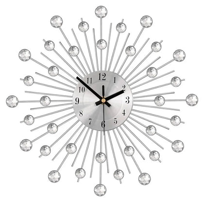 Horloge Murale Métal Brossé avec diamants