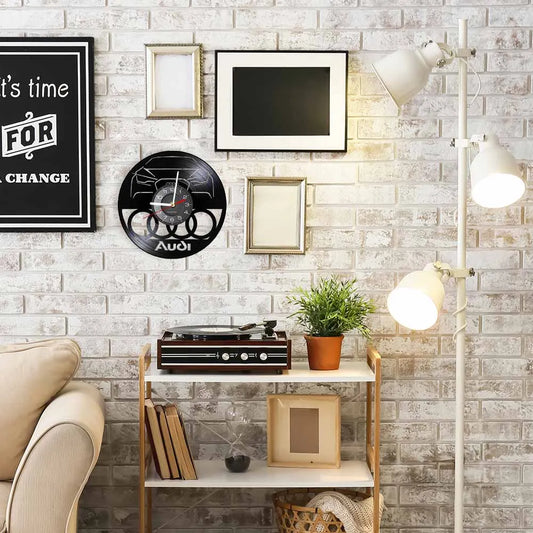 Horloge Murale Vintage Disque Vinyle AUDI