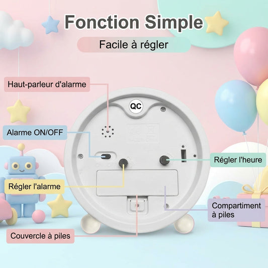 Horloge Enfant Arc-en-Ciel Blanc Apprentissage
