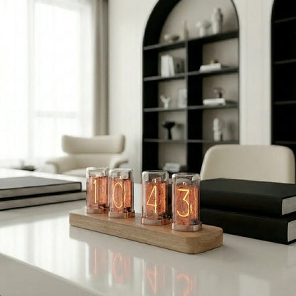 Horloge Nixie Bois Clair