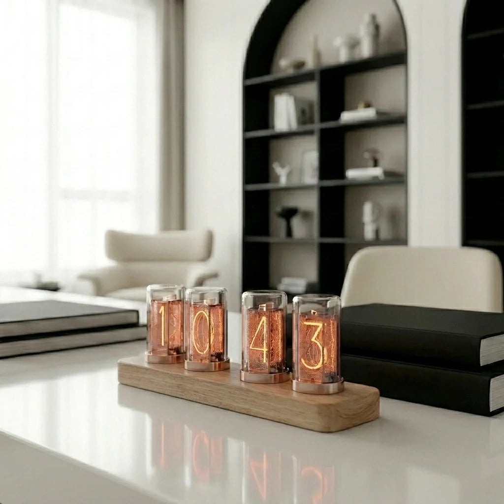Horloge Nixie Bois Clair