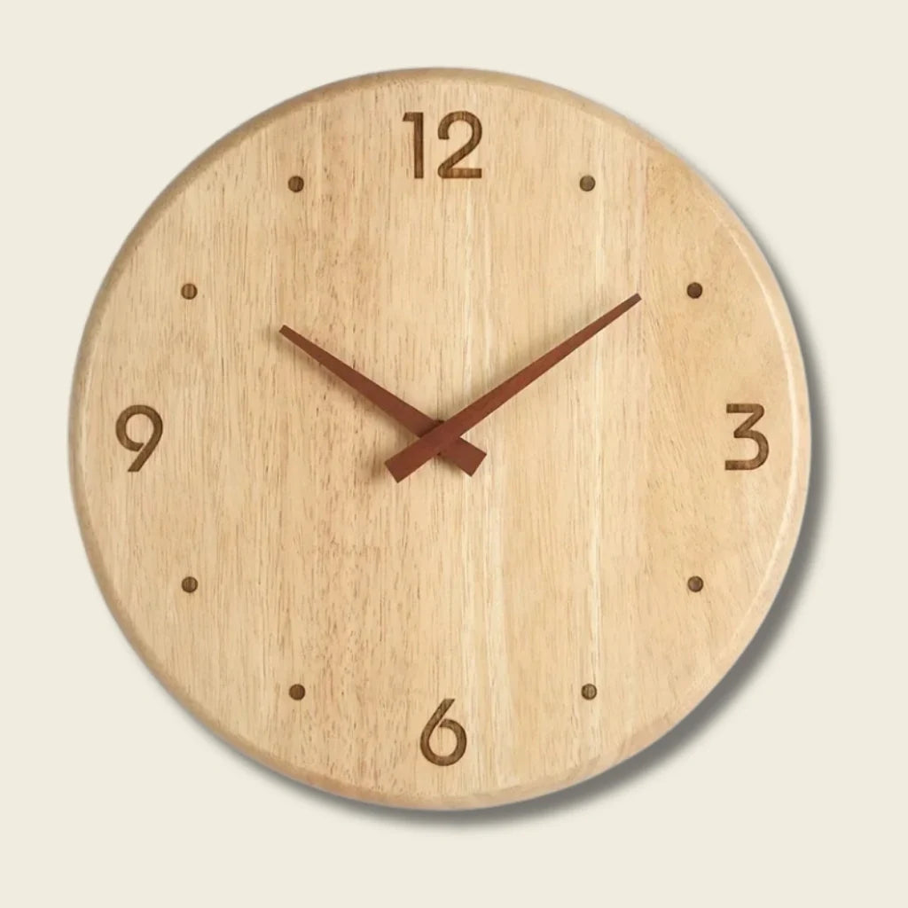 Horloge Murale Bois Style Japonais Épuré