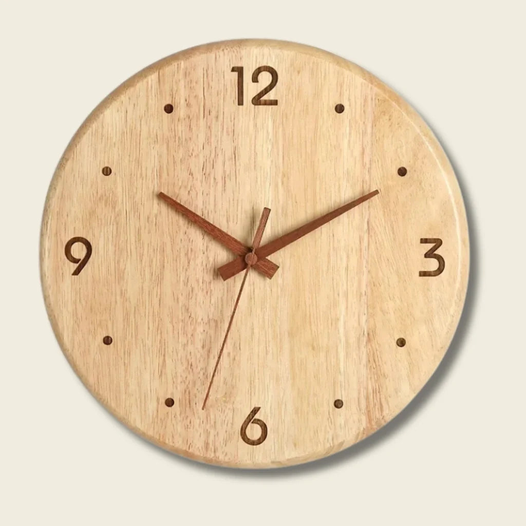 Horloge Murale Bois Style Japonais Épuré