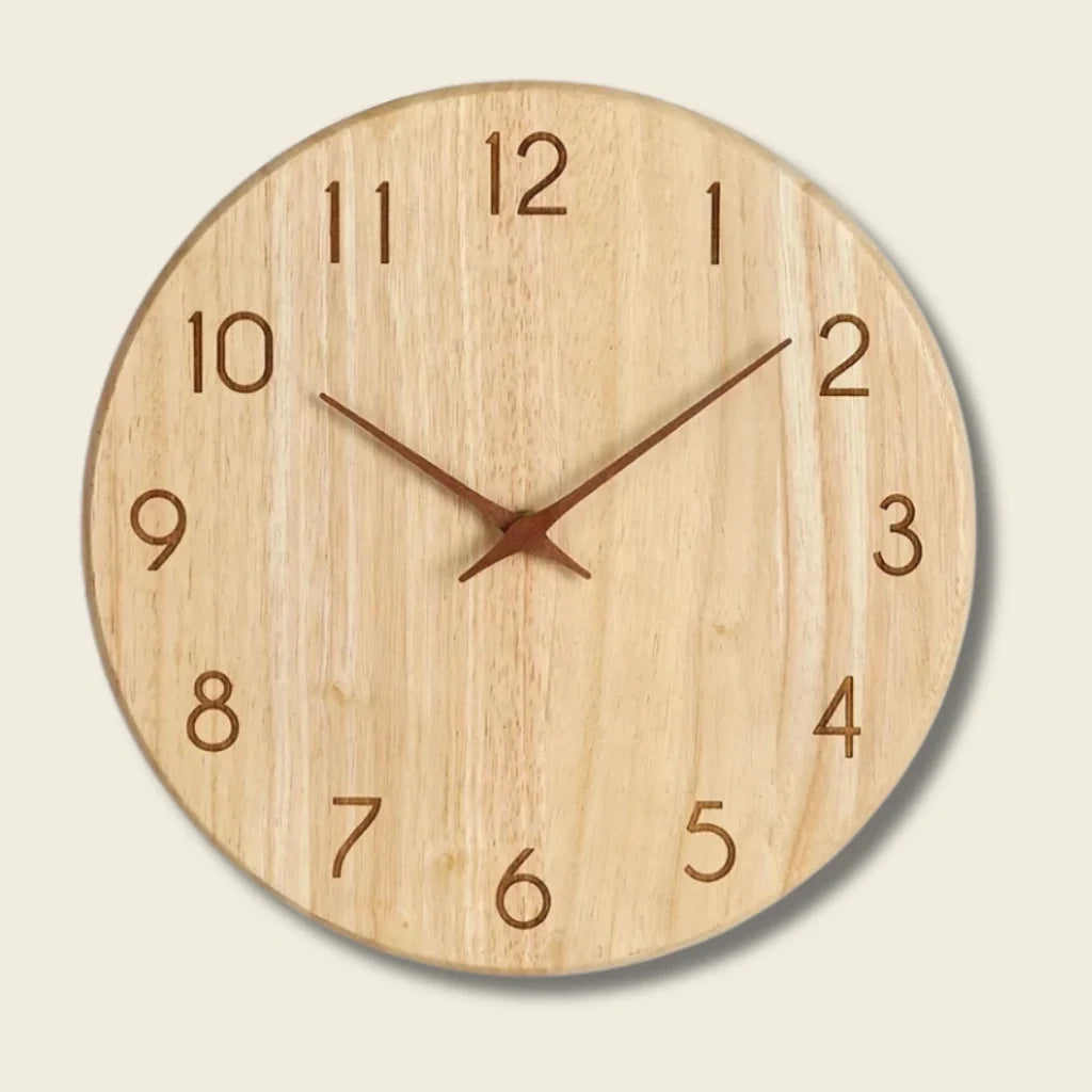 Horloge Murale Bois Style Japonais Épuré