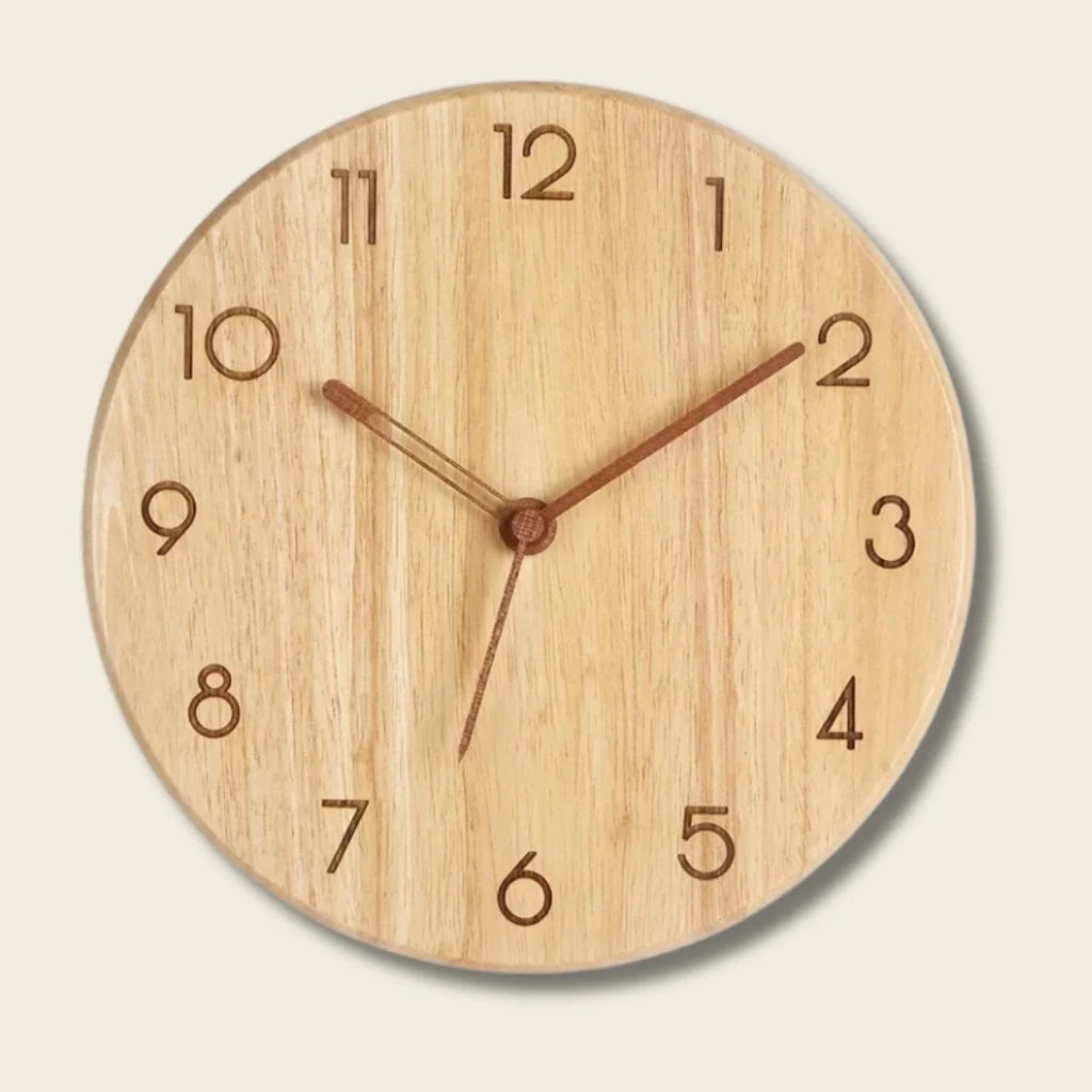 Horloge Murale Bois Style Japonais Épuré