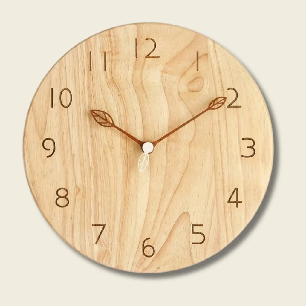 Horloge Murale Bois Style Japonais Épuré