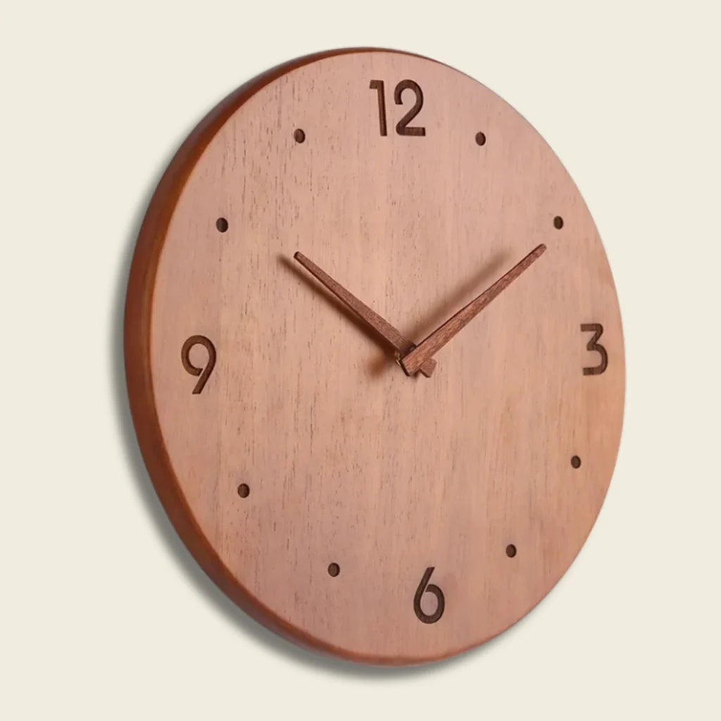 Horloge Murale Bois Style Japonais Épuré