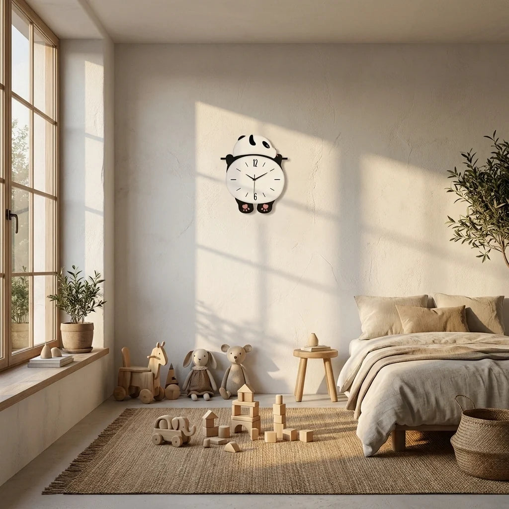 Horloge Pendule Murale Moderne Panda Rigolo