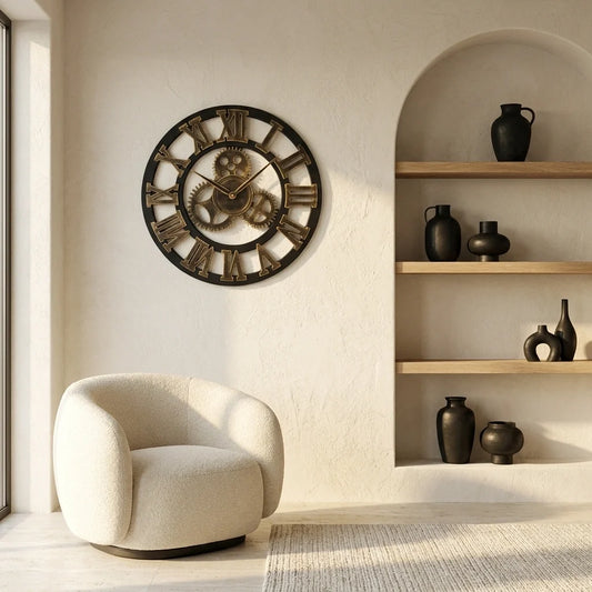 Horloge Engrenage Murale Style Industriel