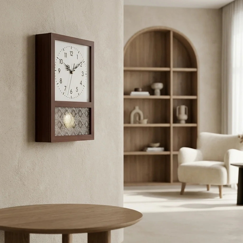 Horloge Bois Style Rétro Japonais
