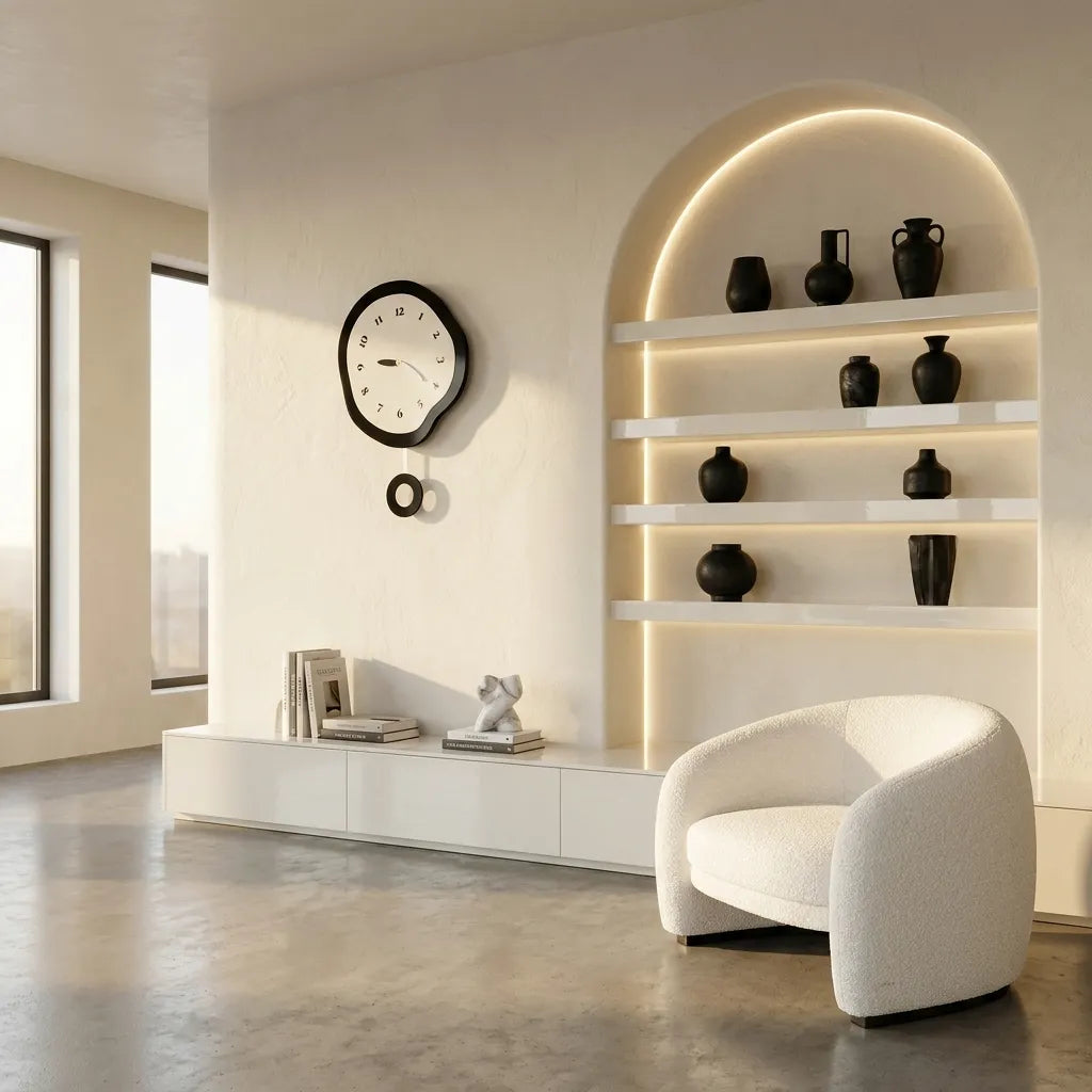 Horloge Murale Design Japonais Blanc
