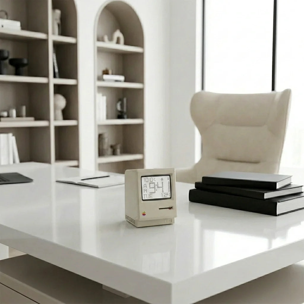 Horloge Rétro Style Maclock Électronique de Bureau