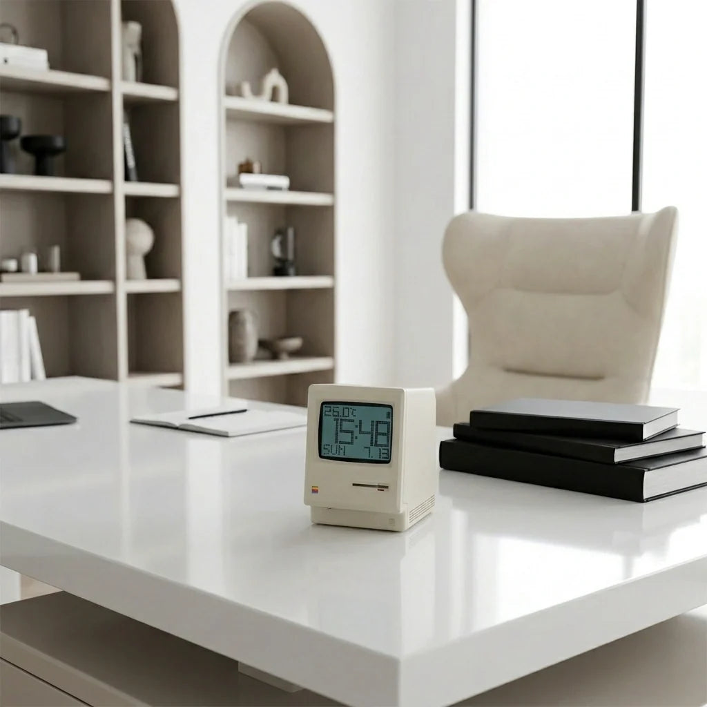 Horloge Rétro Style Maclock Électronique de Bureau