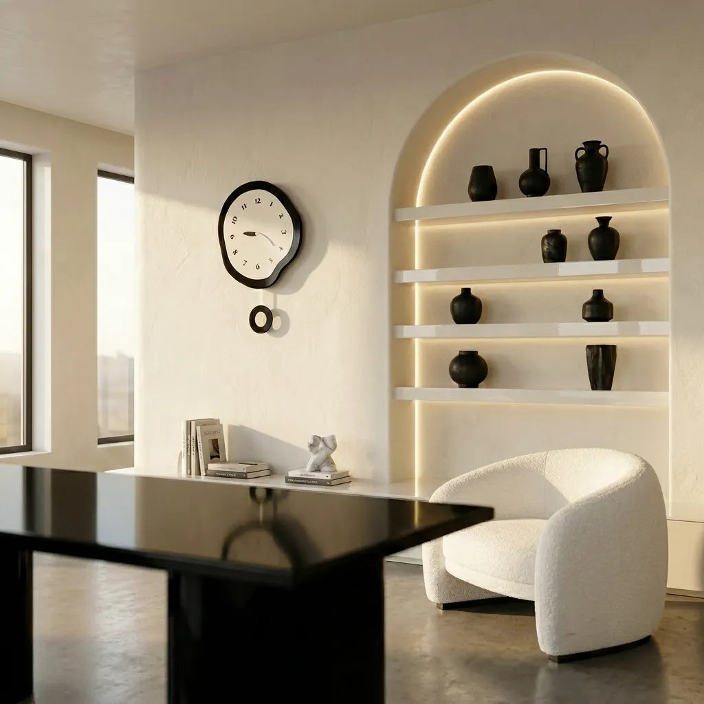 Horloge Murale Design Japonais Blanc