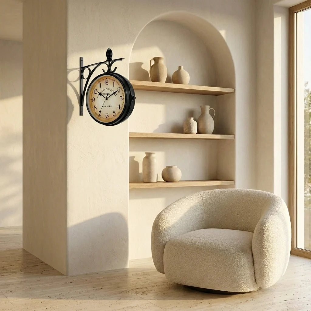 Horloge Murale Vintage Double Face