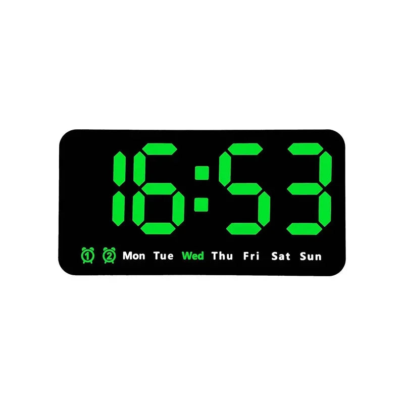 Horloge Murale Digitale LED Grande Taille avec Double Alarme