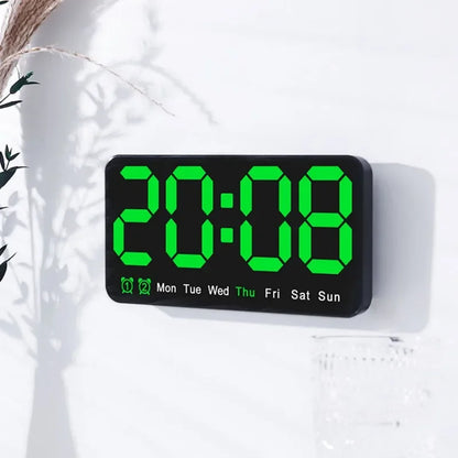 Horloge Murale Digitale LED Grande Taille avec Double Alarme