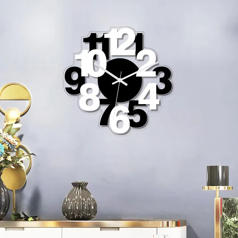 Horloge Murale Silencieuse Noire et Blanche