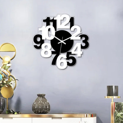 Horloge Murale Silencieuse Noire et Blanche